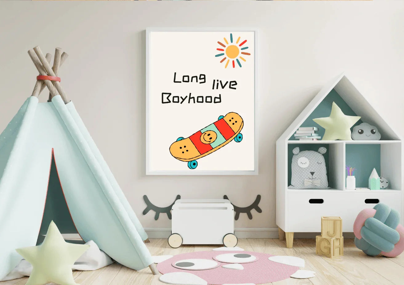 Skateboard Digital Nursery Art