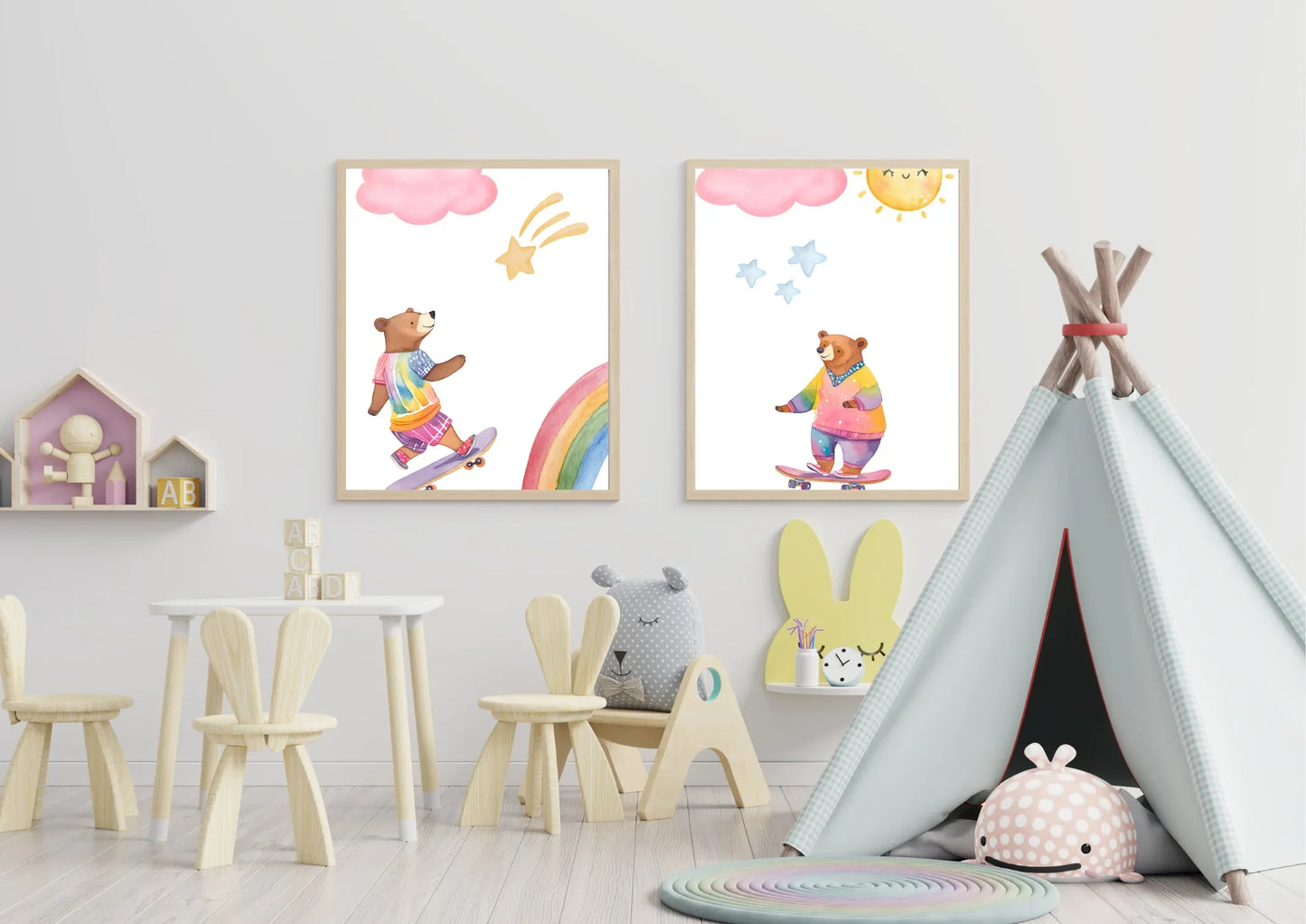 bear themed nursery wall art