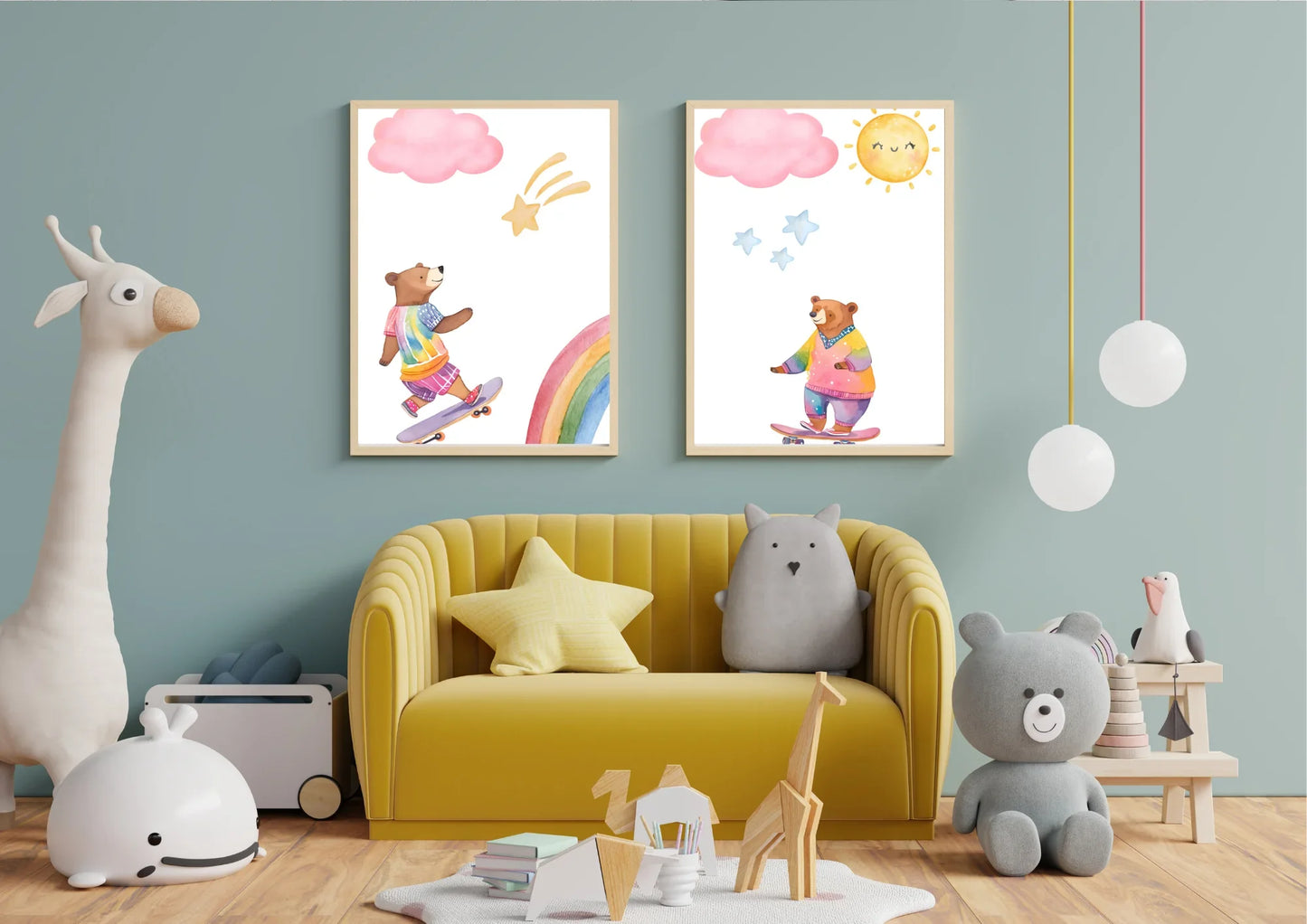 bear themed nursery wall art