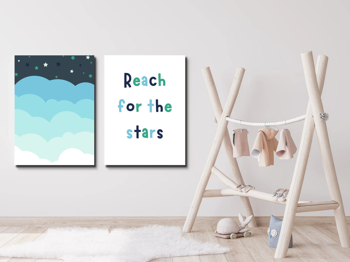 Night Sky Cloud Nursery Print