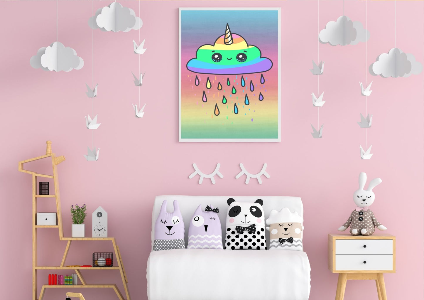 Rainbow cloud wall art