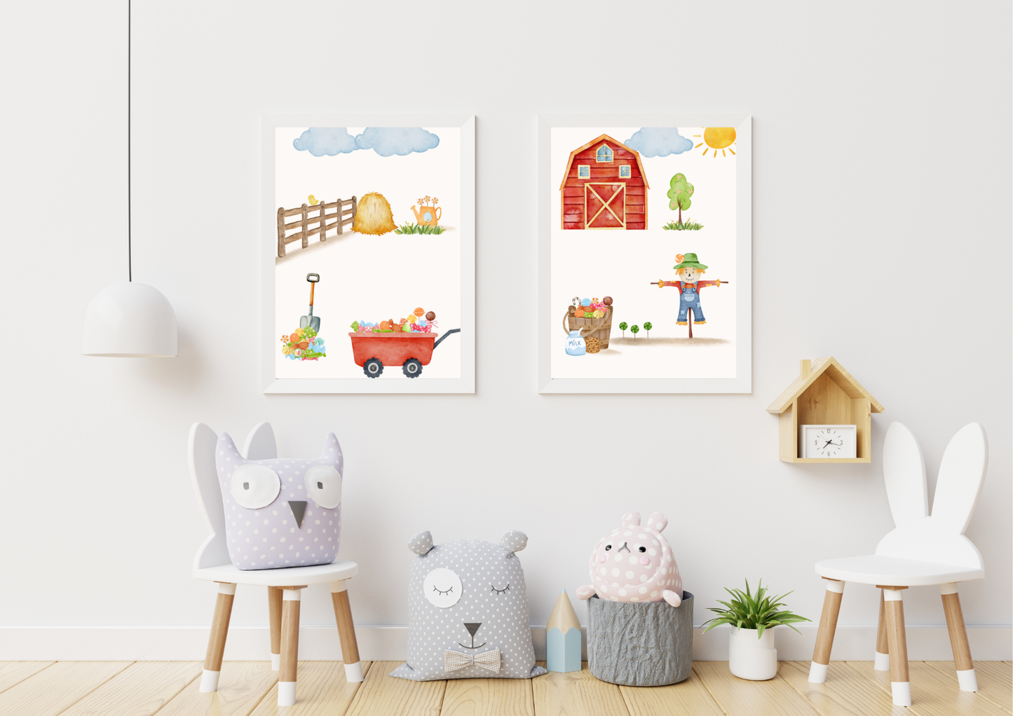 Whimsical Farmhouse Candy-Themed Nursery Wall Art Prints