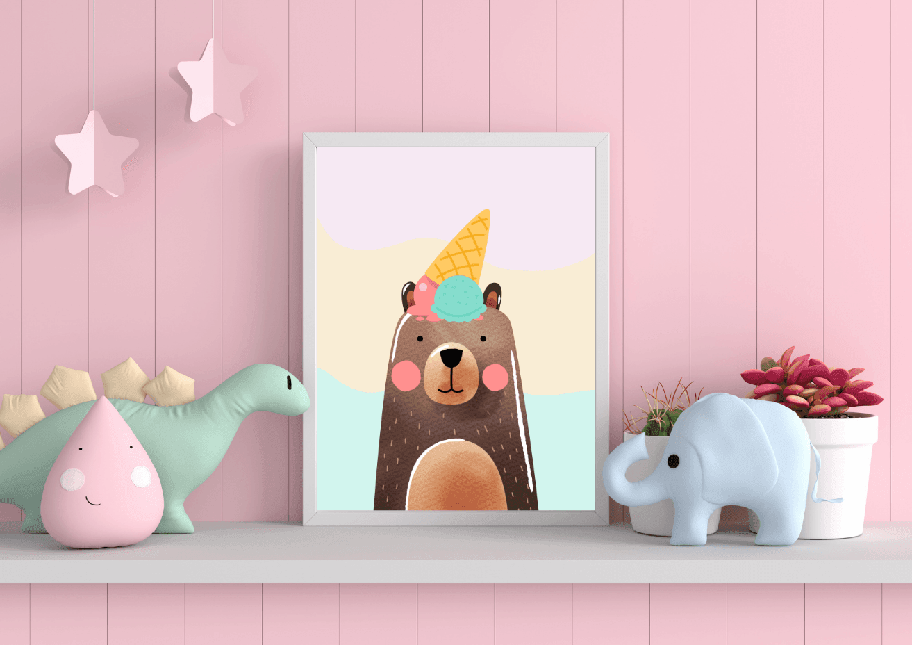 cute bear nursery art