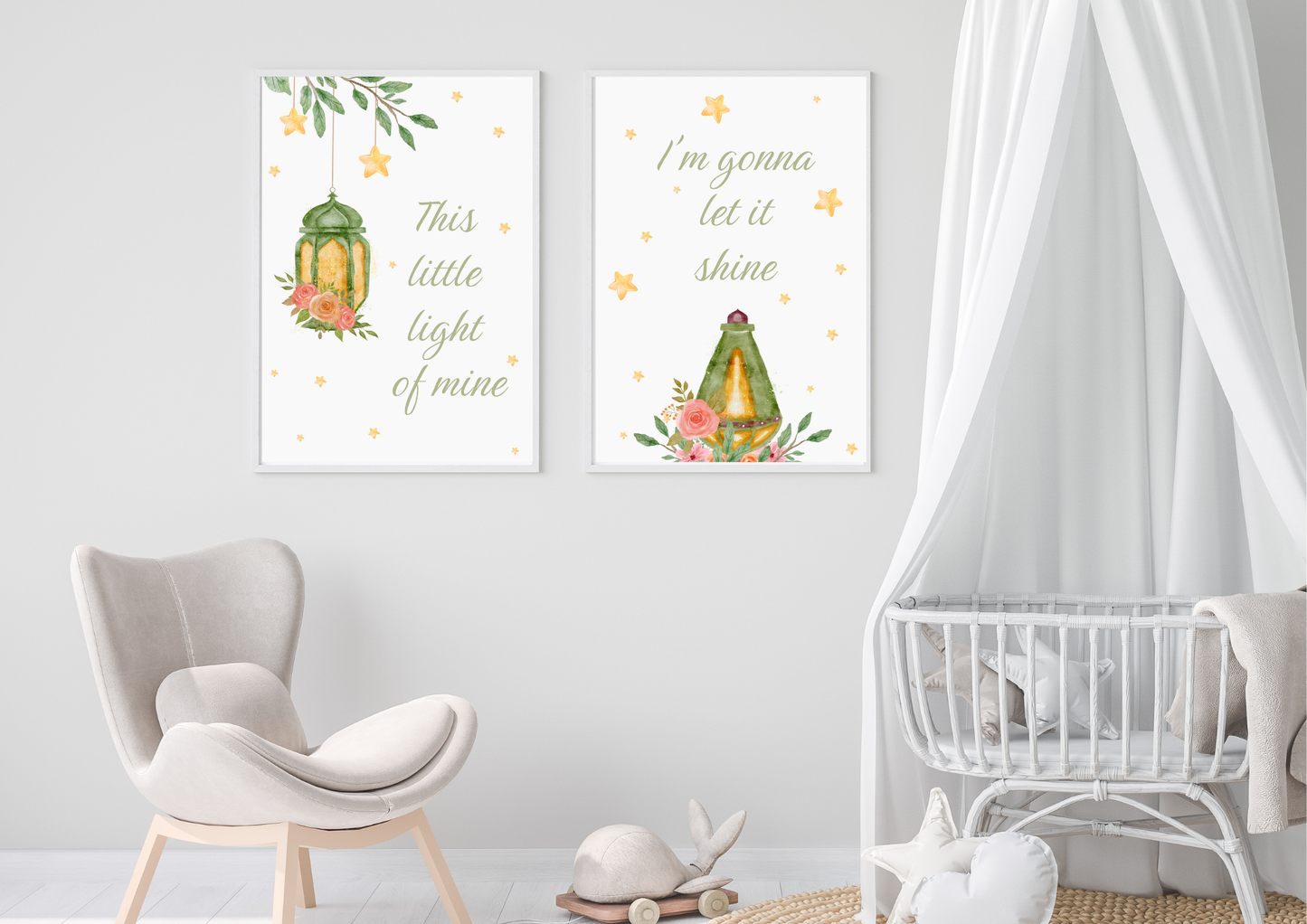 Inspirational Nursery Wall Art - 'This Little Light of Mine, I'm Gonna Let It Shine'