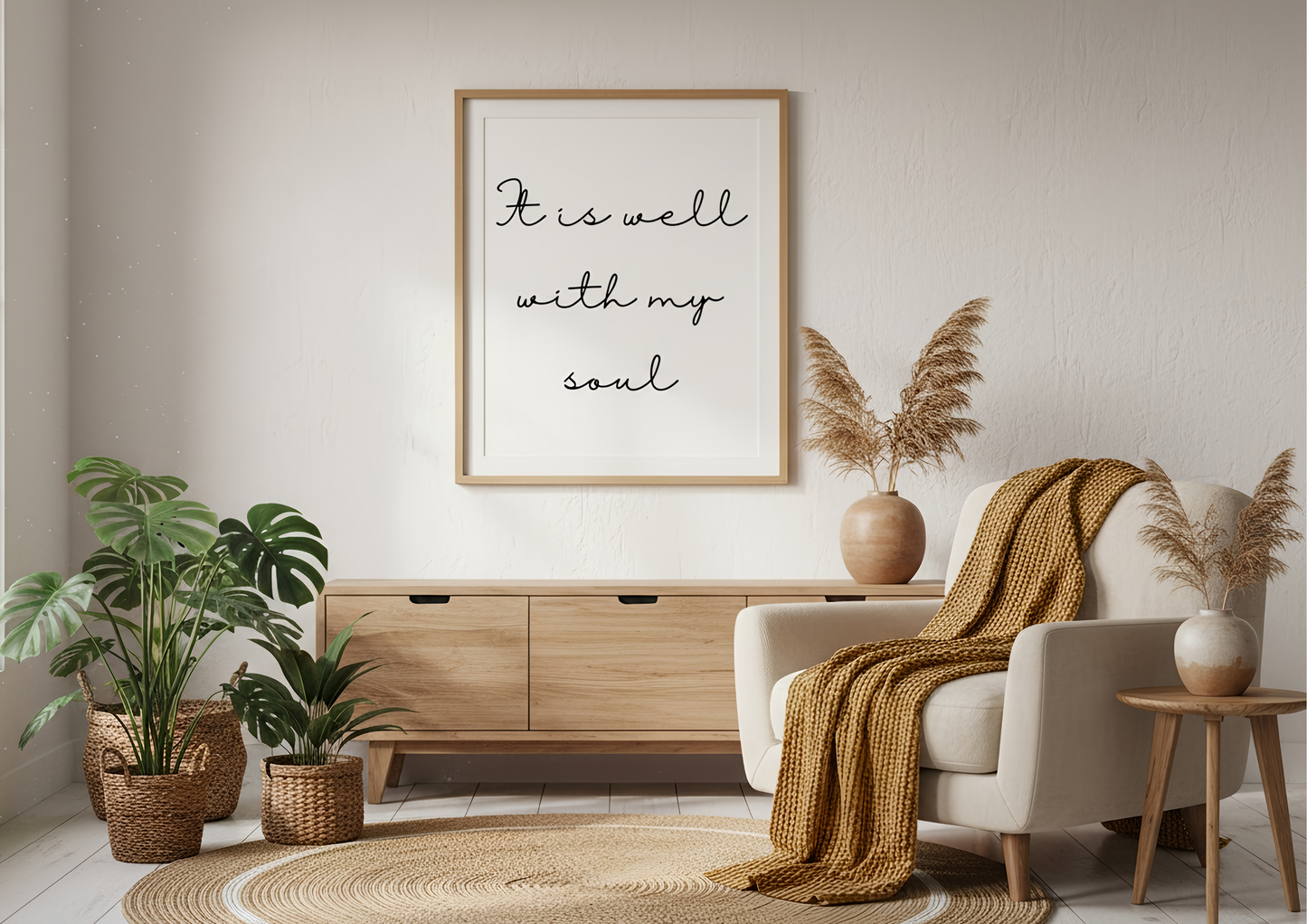 It Is Well With My Soul Wall Art | Faith Nursery Decor | Christian Print