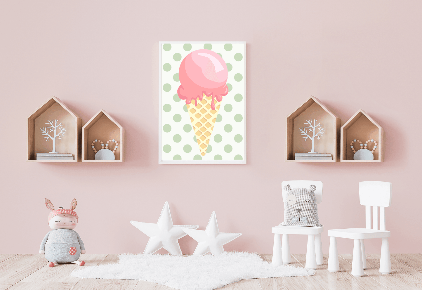 Ice Cream Cone Nursery Print
