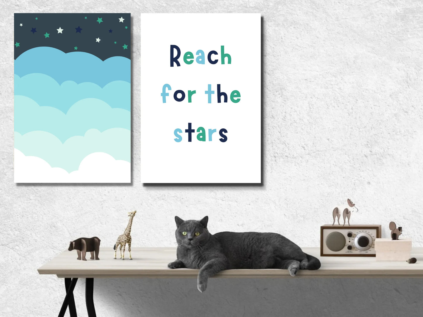 Night Sky Cloud Nursery Print