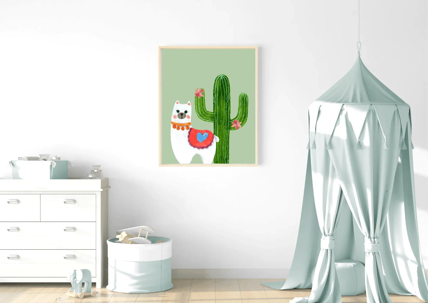 Mexican-themed Llama Nursery Print