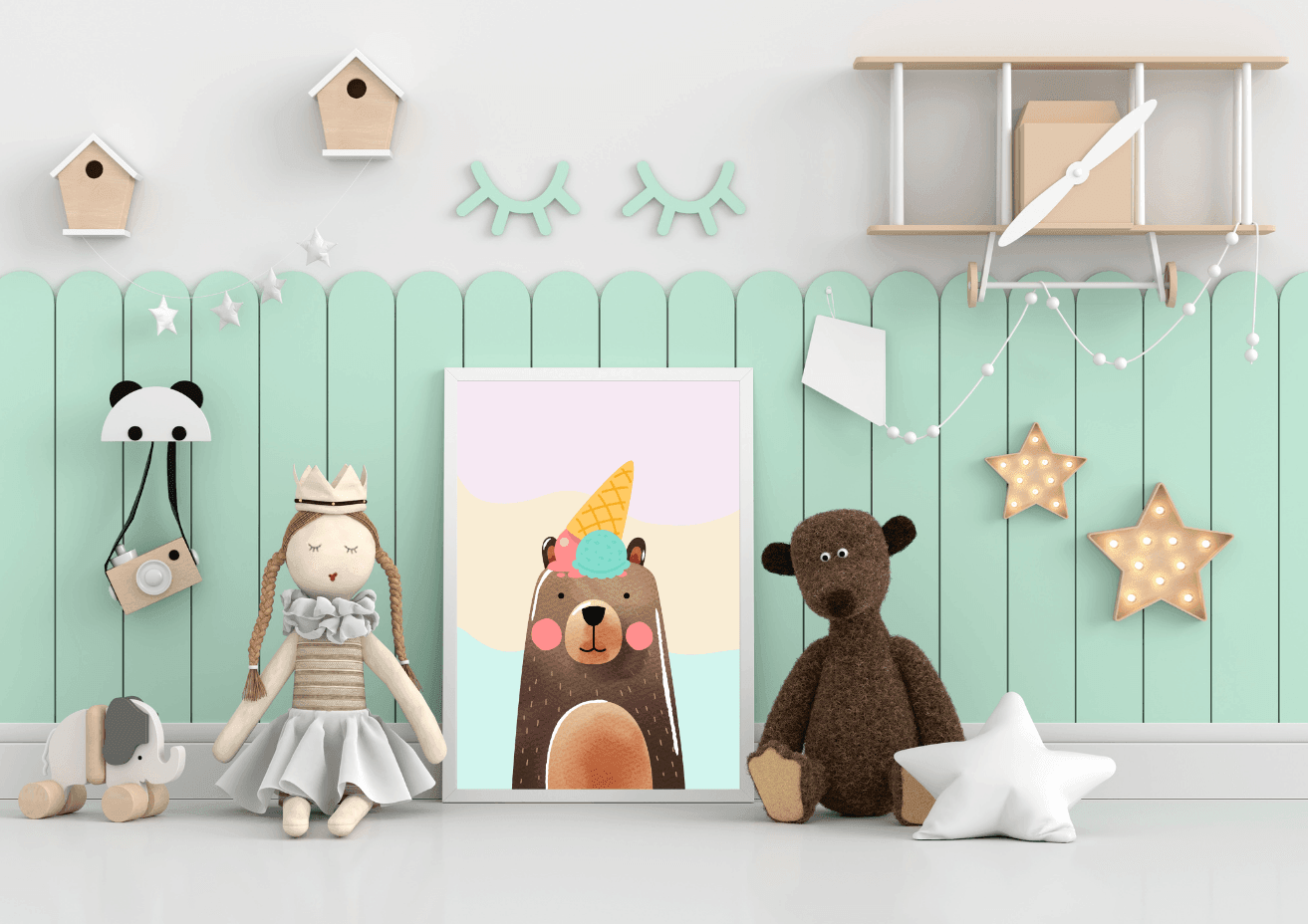 cute bear nursery art