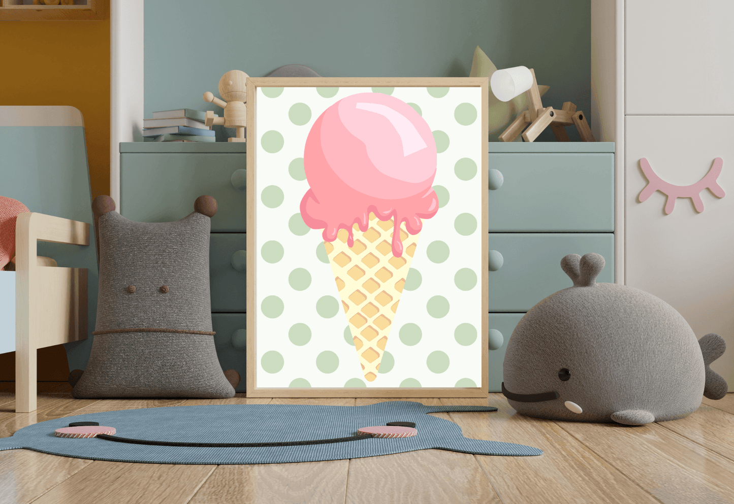 Ice Cream Cone Nursery Print