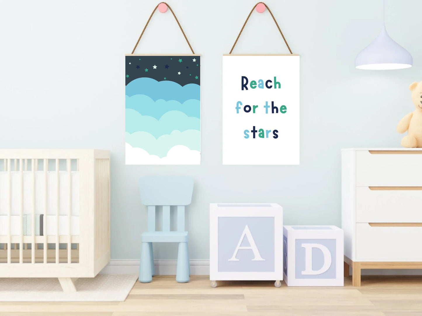 Night Sky Cloud Nursery Print