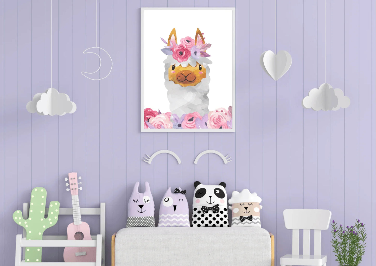 Boho Baby Llama Nursery Art - Little Jelly Bean Art