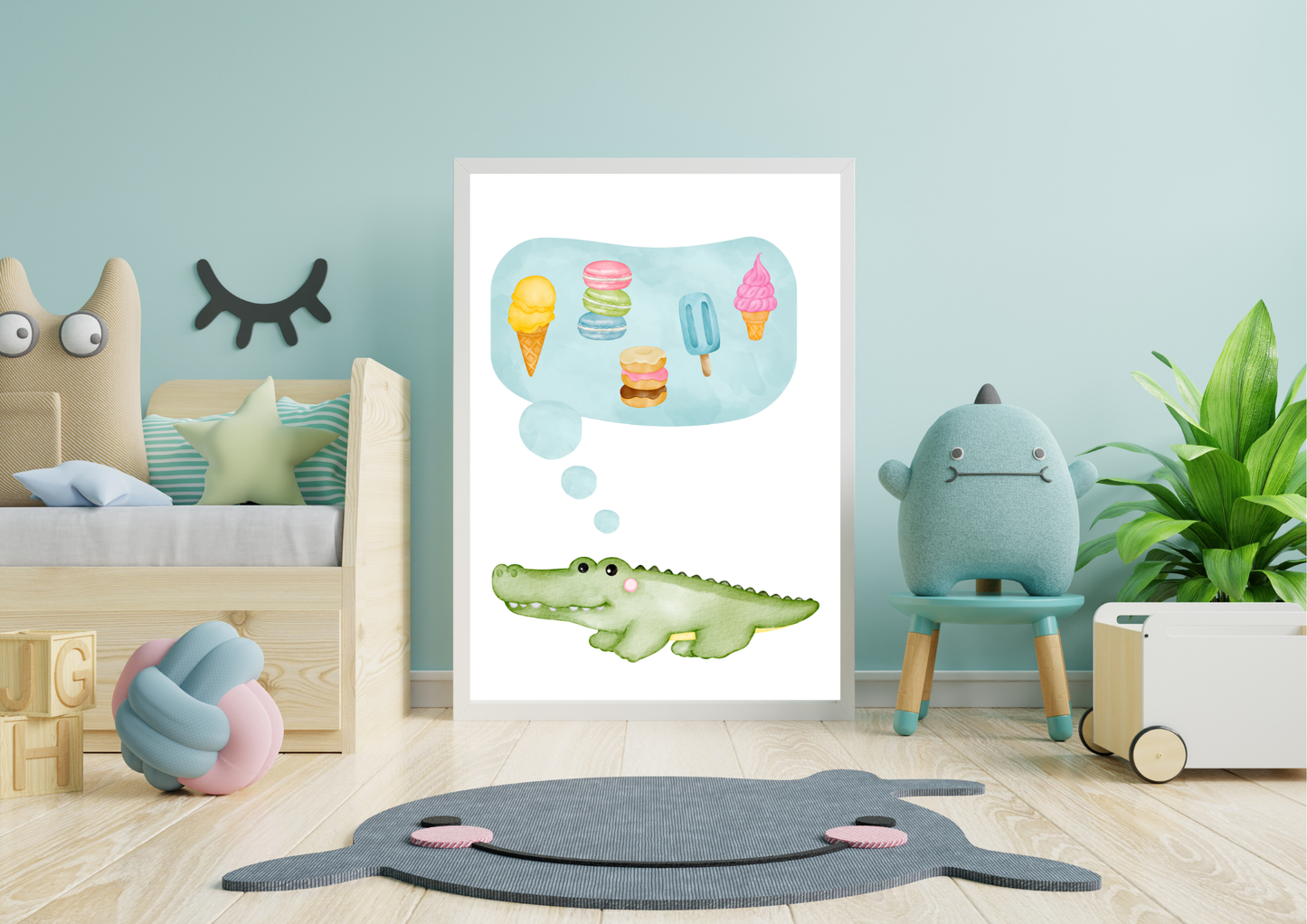 Gender Neutral Crocodile Nursery Print
