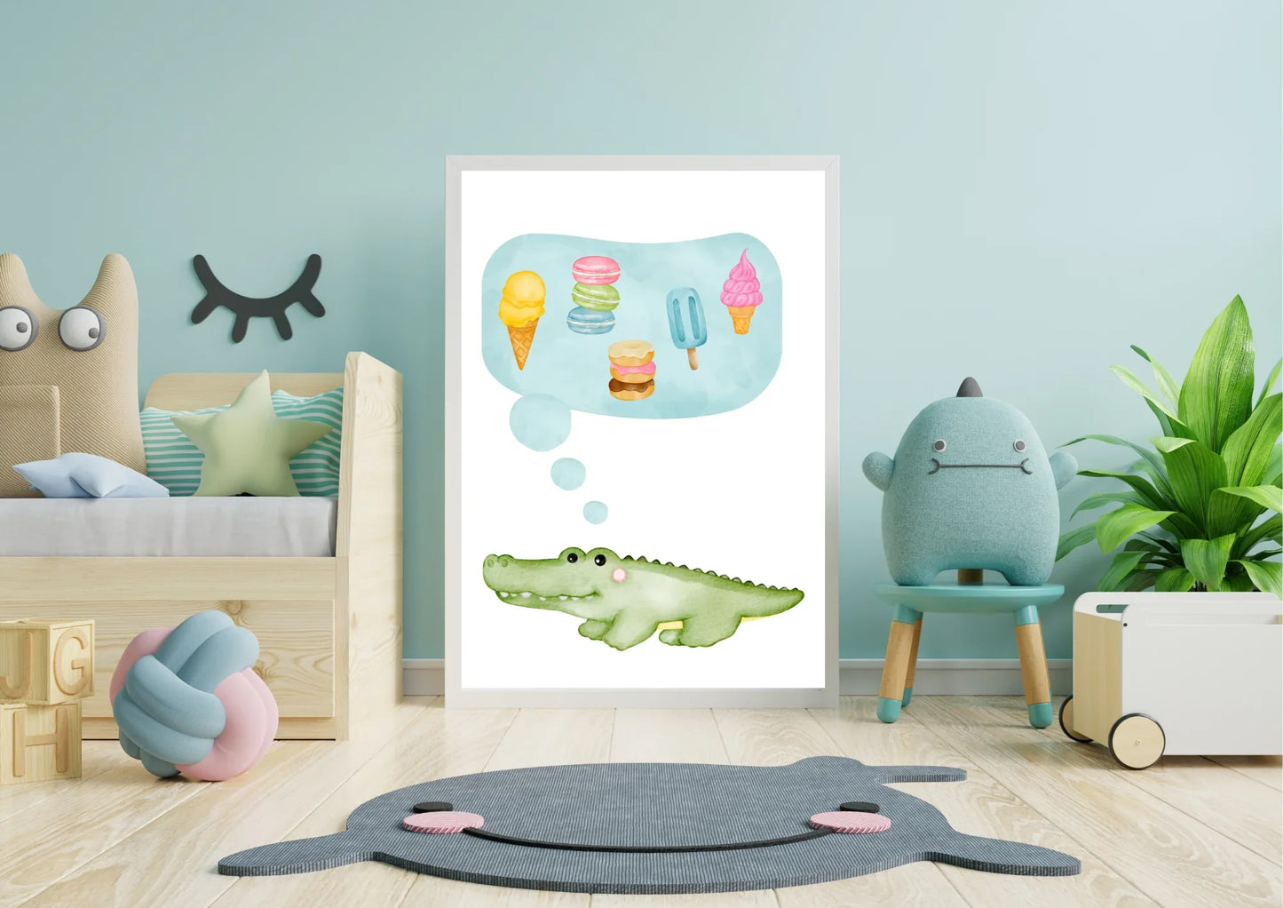 Gender Neutral Crocodile Nursery Print