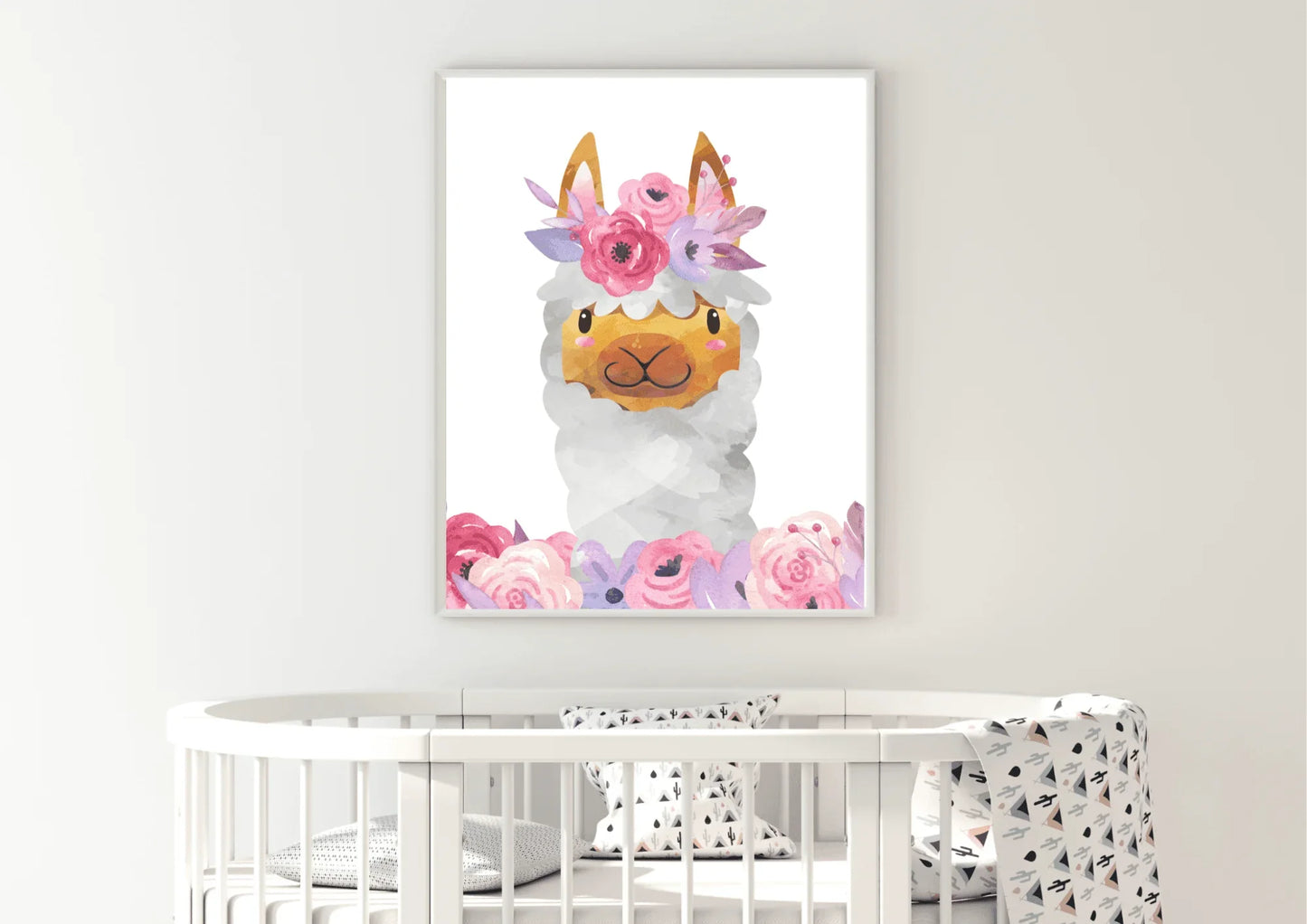 Boho Baby Llama Nursery Art - Little Jelly Bean Art