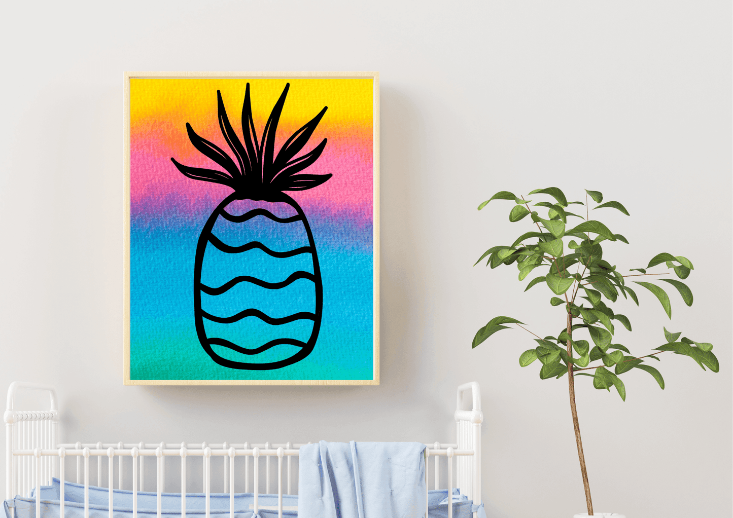 Tropical pineapple wall art
