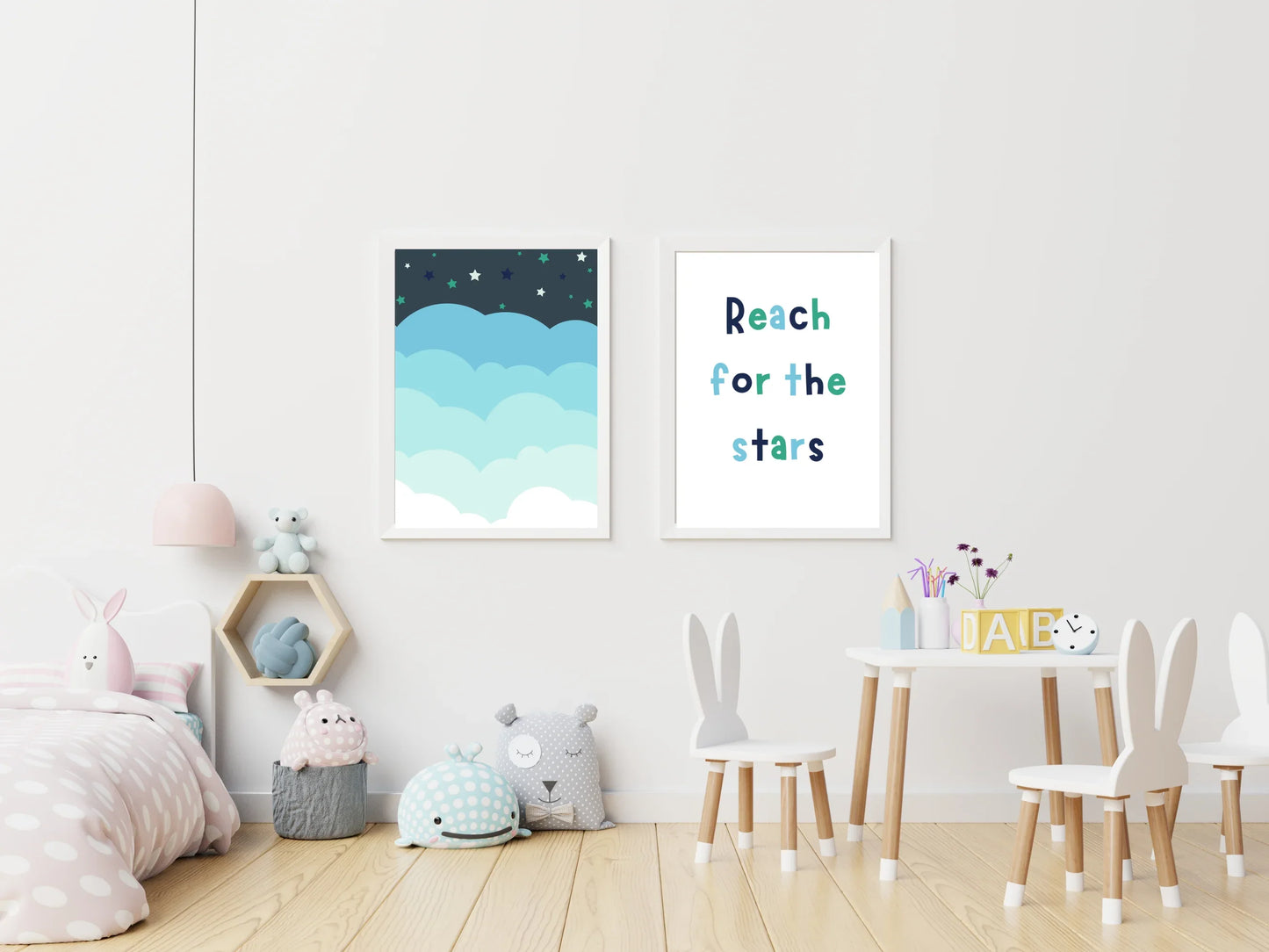 Night Sky Cloud Nursery Print