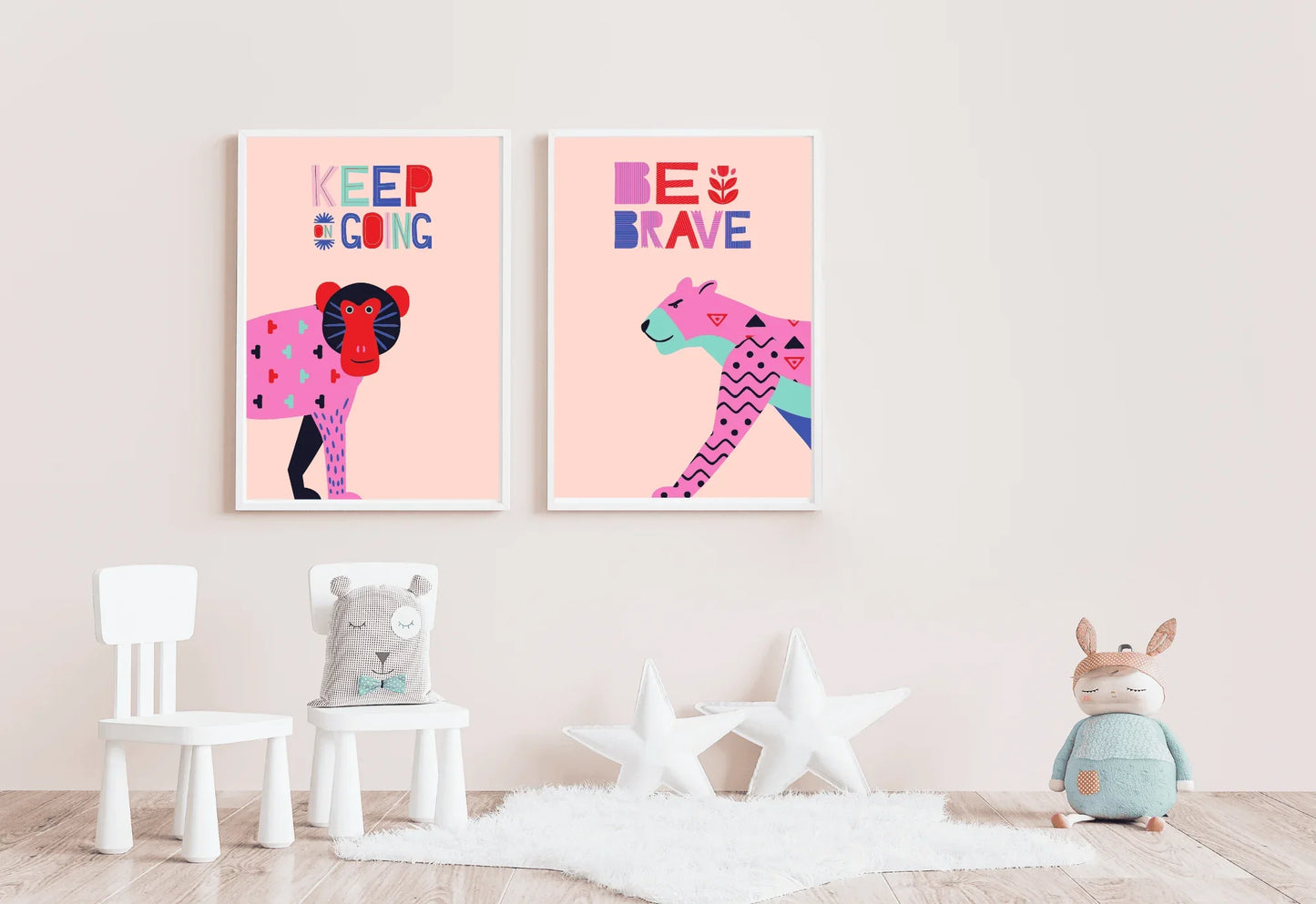 Jungle animal nursery art