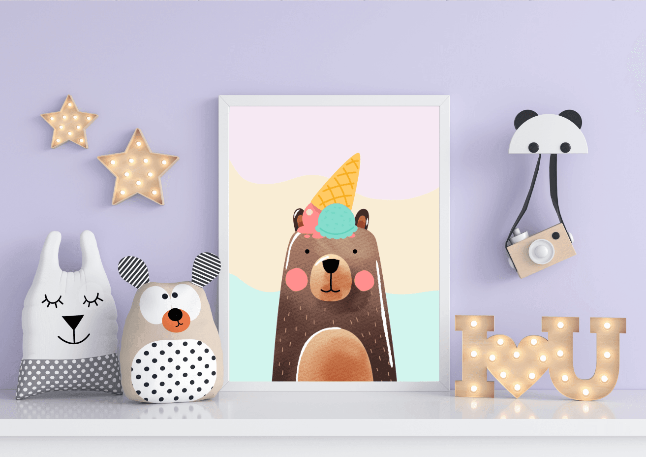 cute bear nursery art