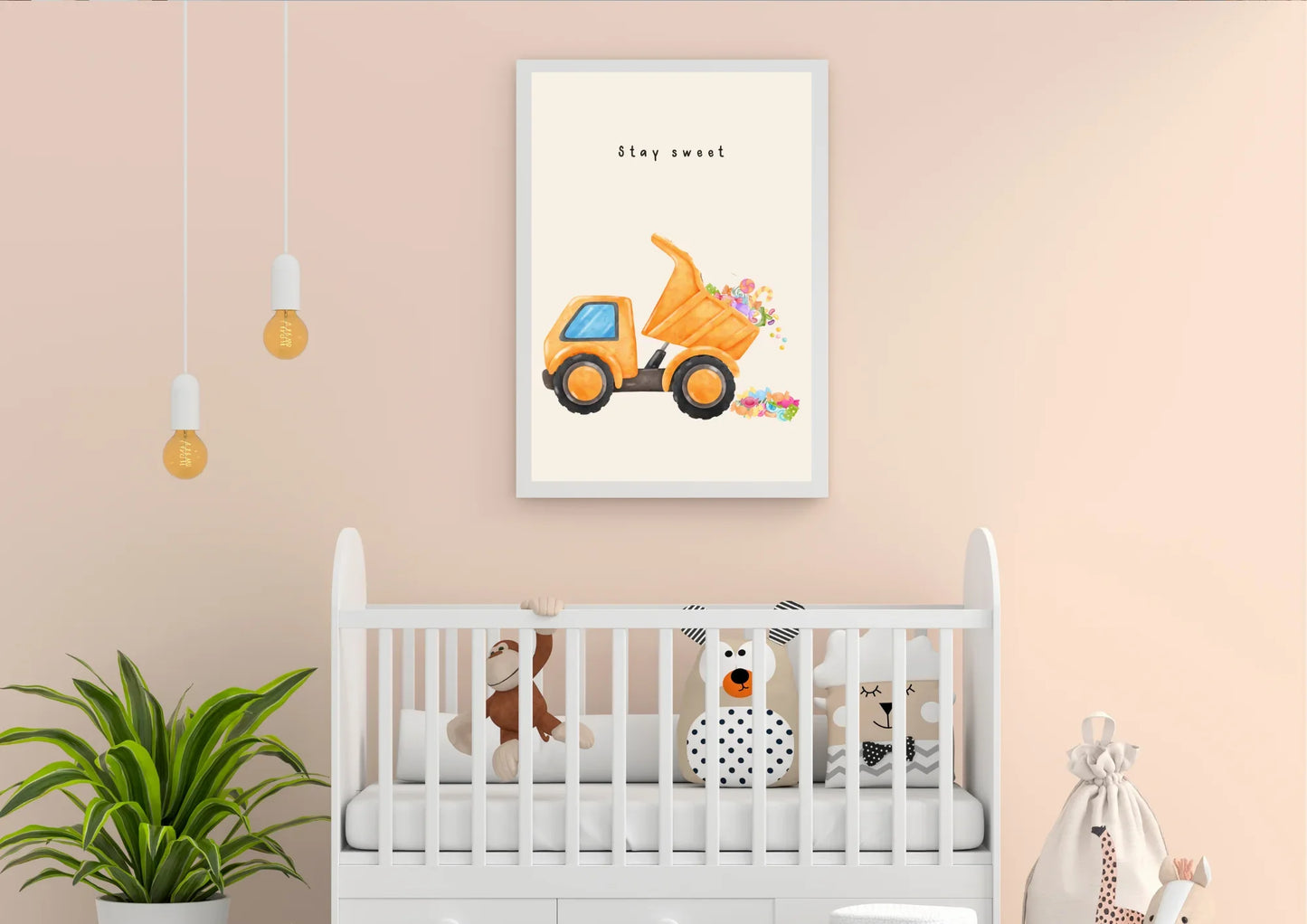 Nursery Dump Truck Art overflowing with candy