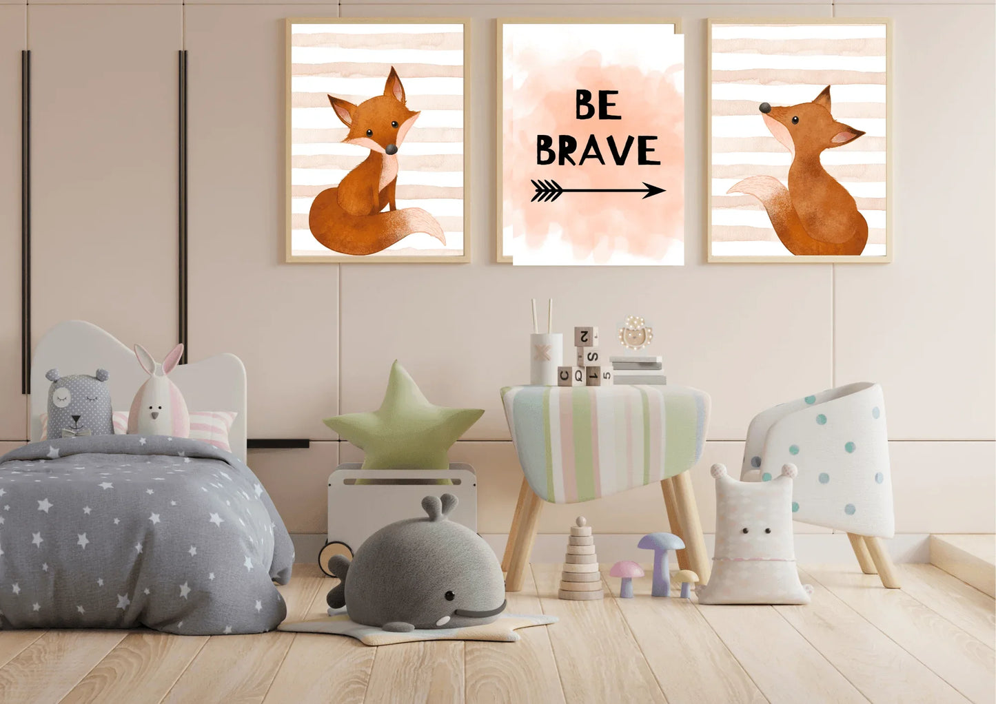 Watercolour Fox Nursery Art