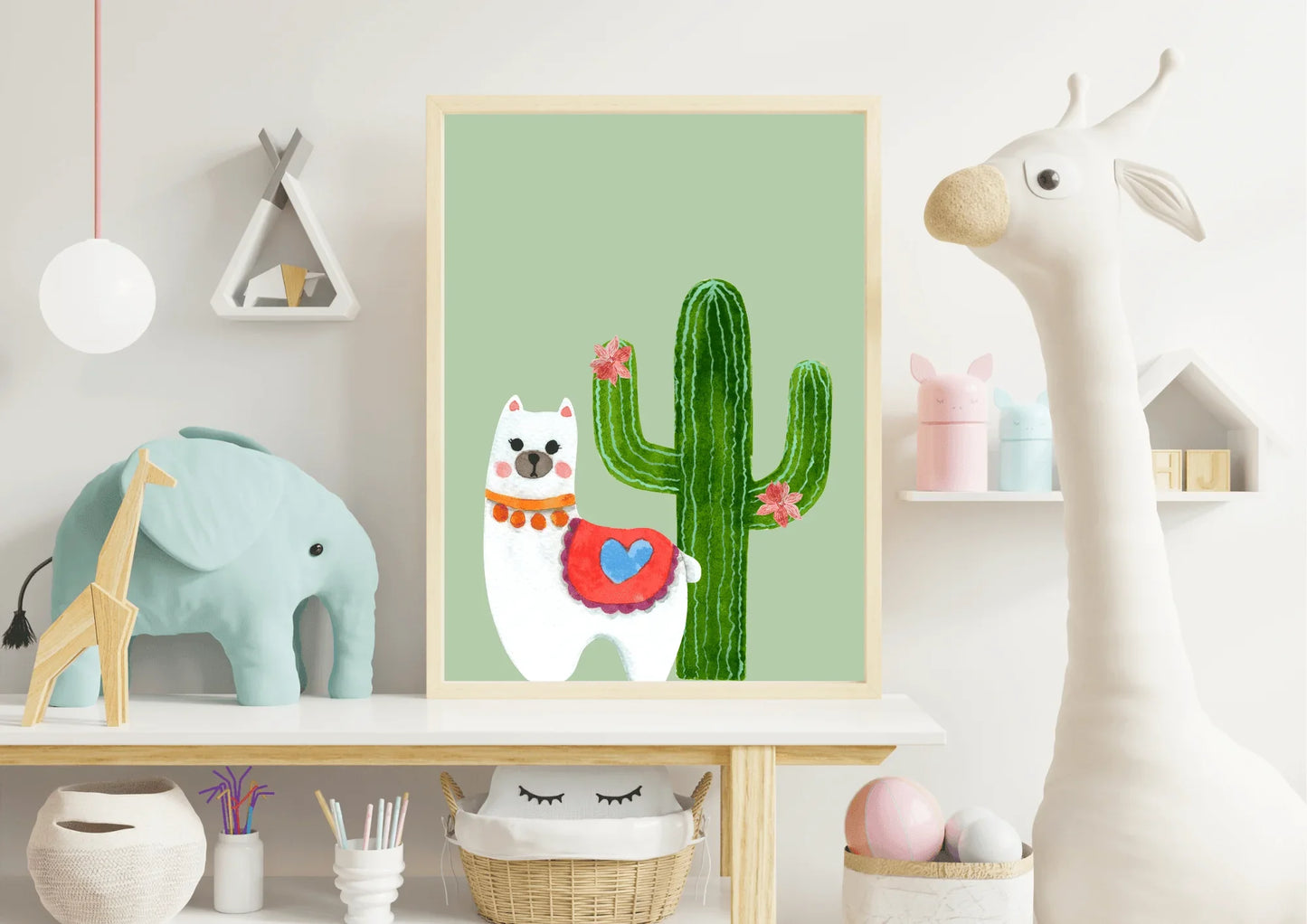 Mexican-themed Llama Nursery Print