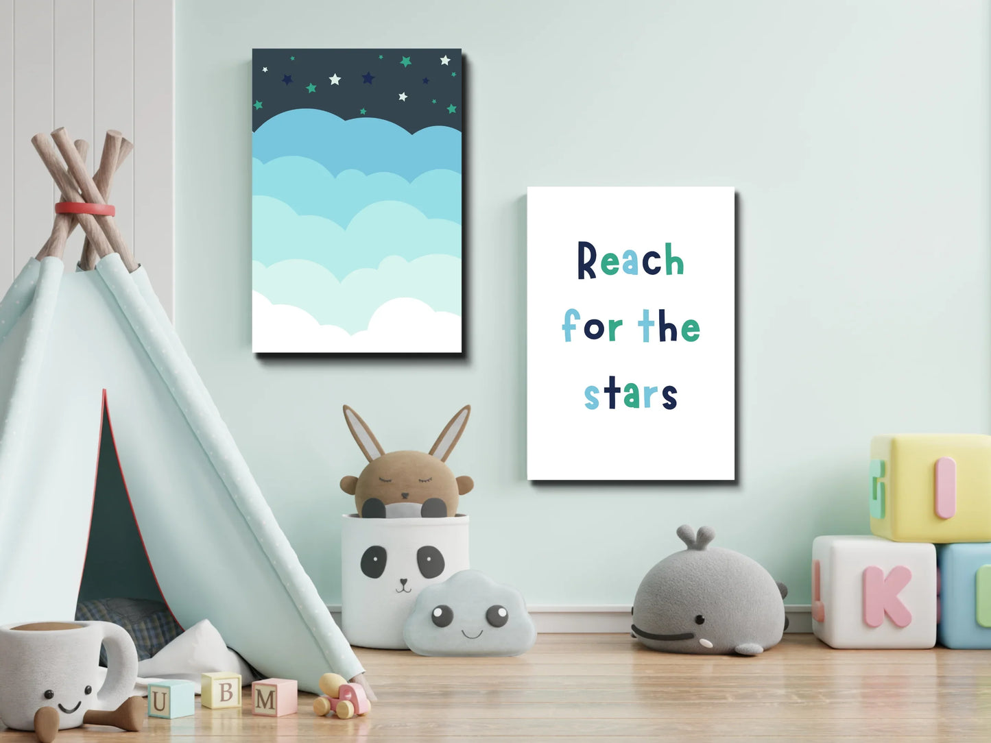 Night Sky Cloud Nursery Print