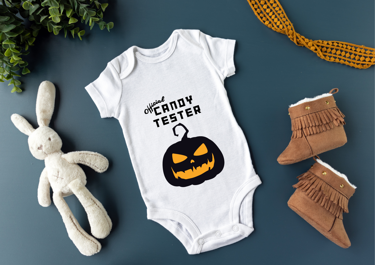 Halloween candy tester onesie