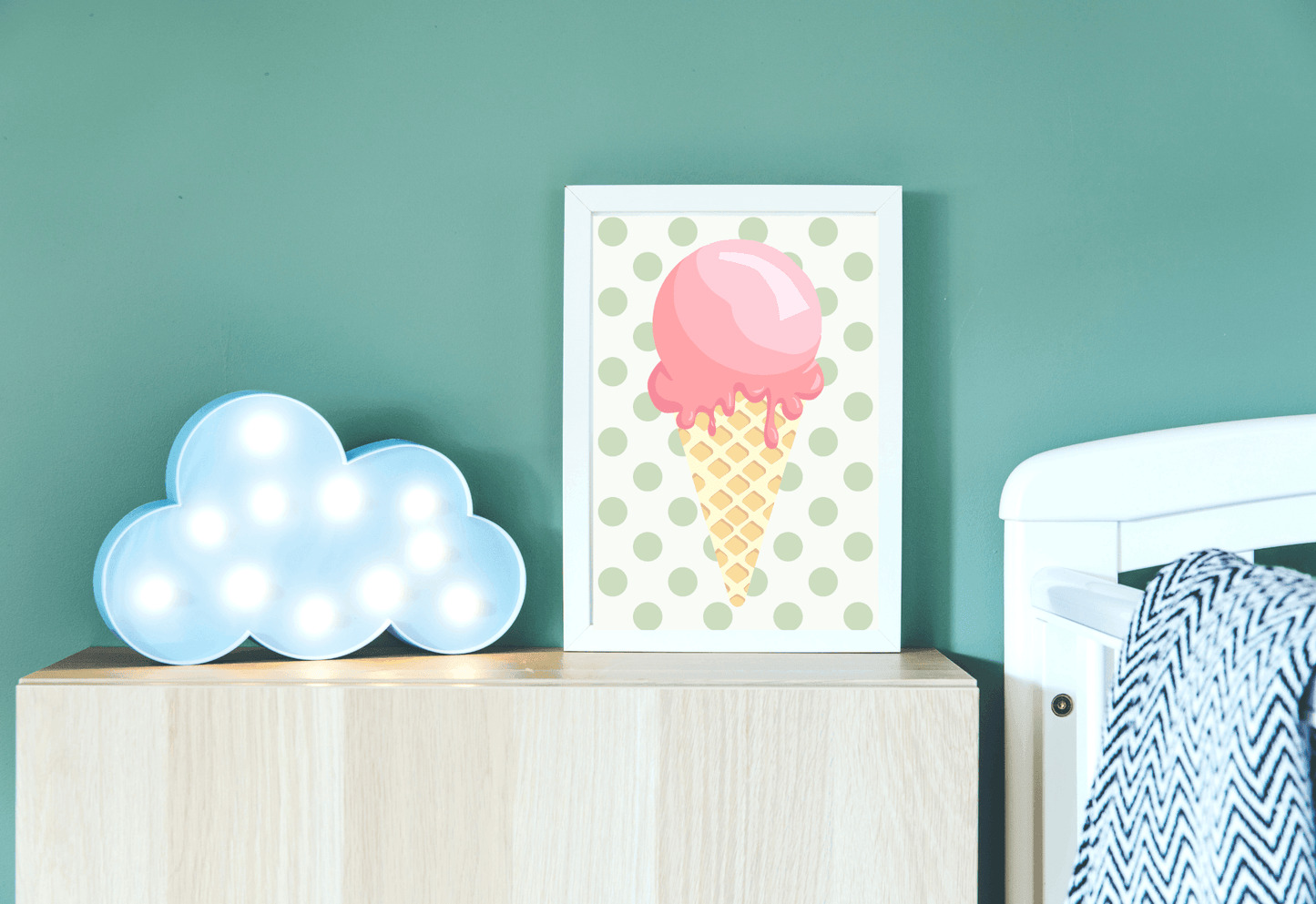 Ice Cream Cone Nursery Print