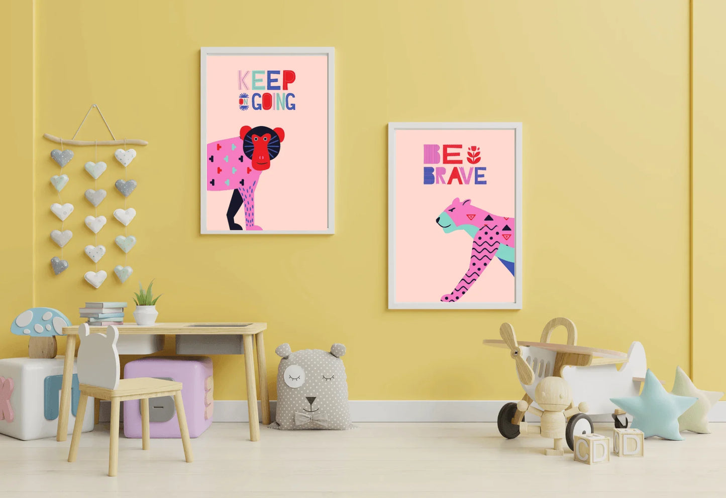 Jungle animal nursery art