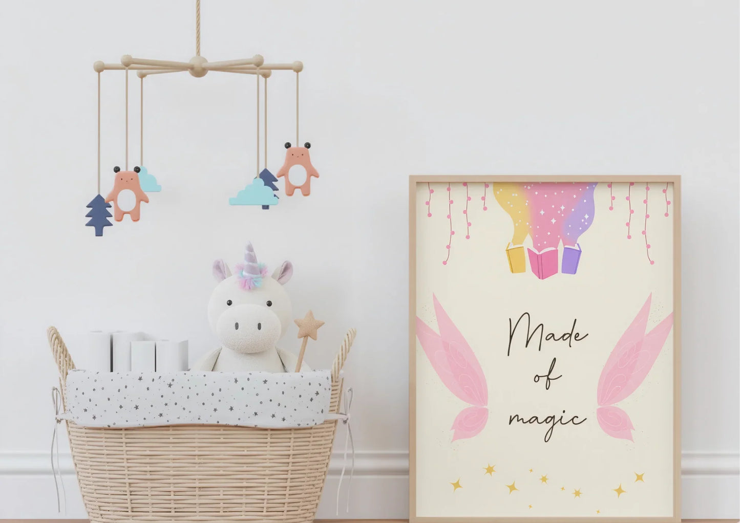Fairy Wing Nursery Art Print | Digital Magical Girl Bedroom Decor