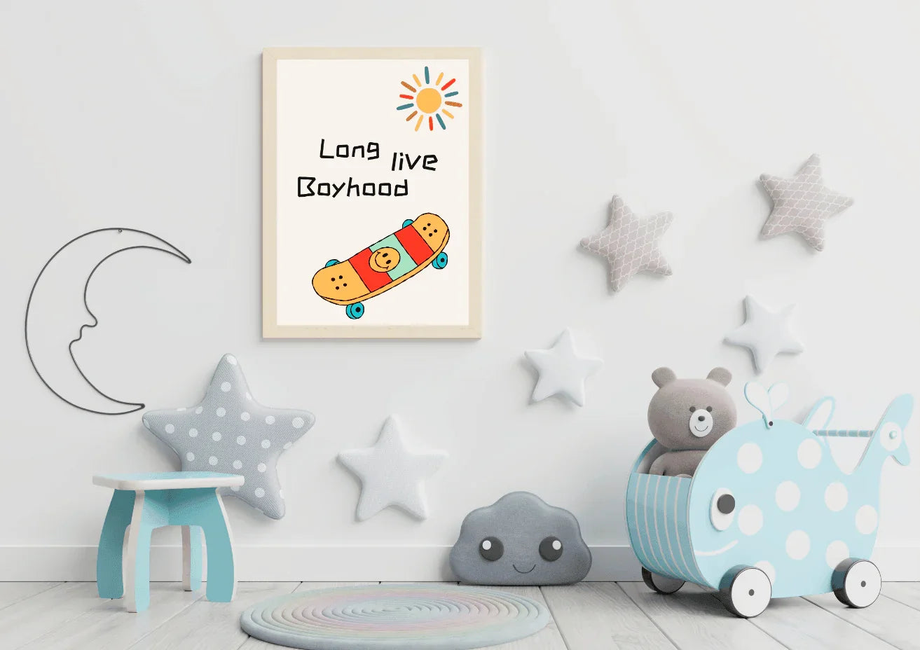 Skateboard Digital Nursery Art