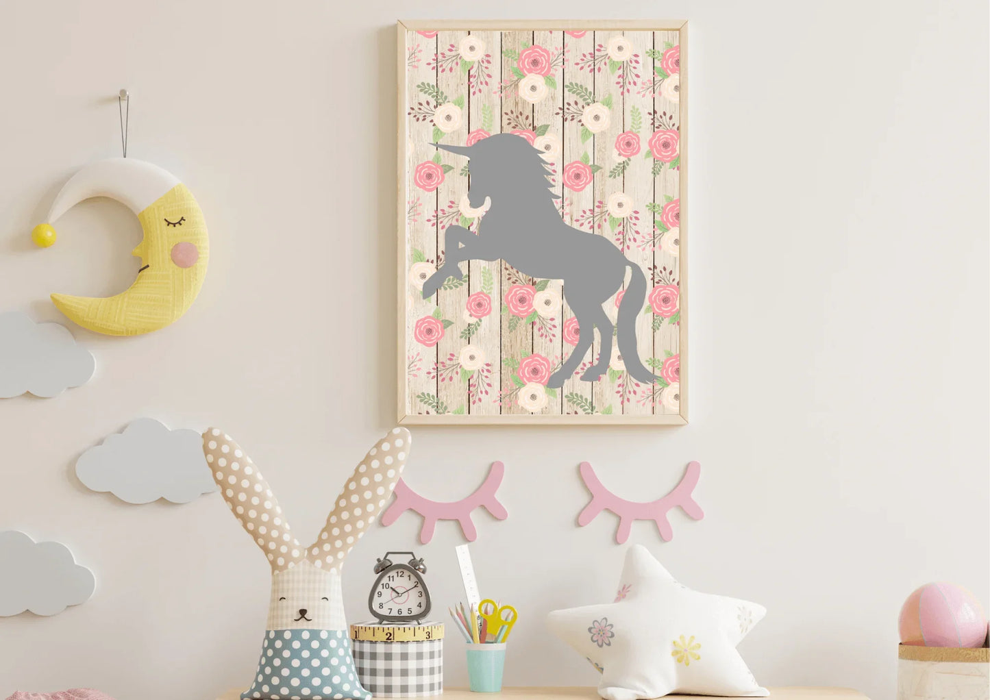 Floral Unicorn Nursery Art