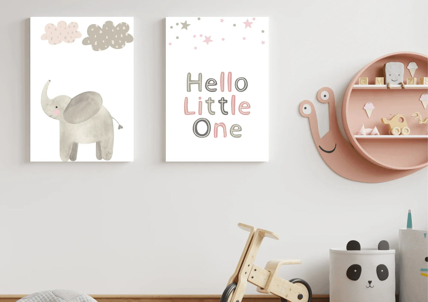 Set of two elephant nursery prints