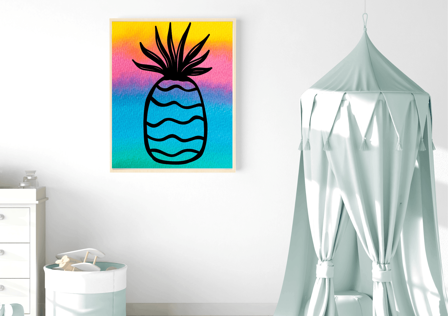 Tropical pineapple wall art