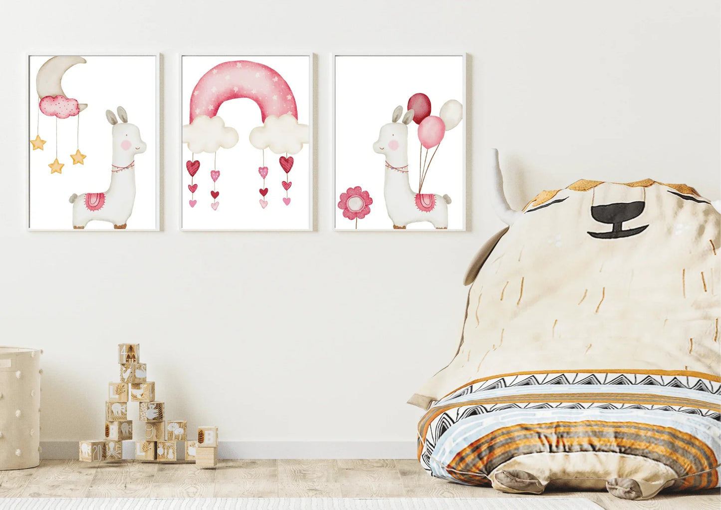 Watercolour Llama Nursery Prints