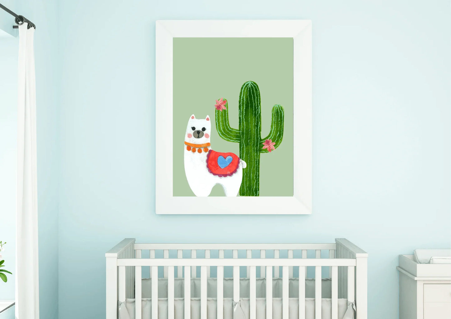 Mexican-themed Llama Nursery Print