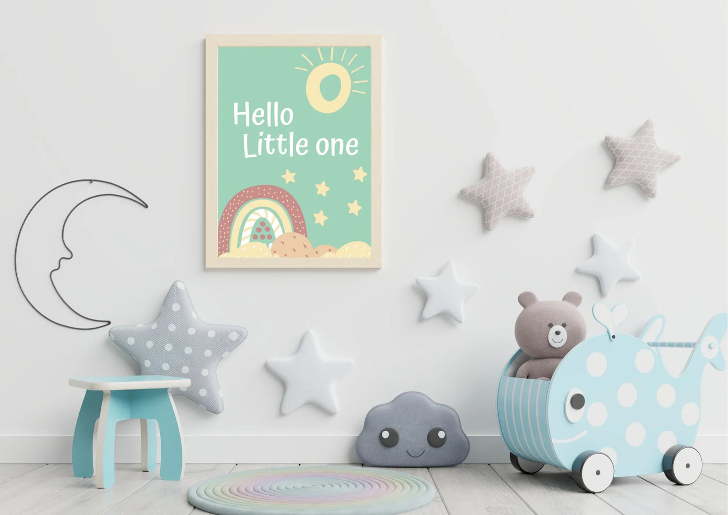 Hello Little One Rainbow Print