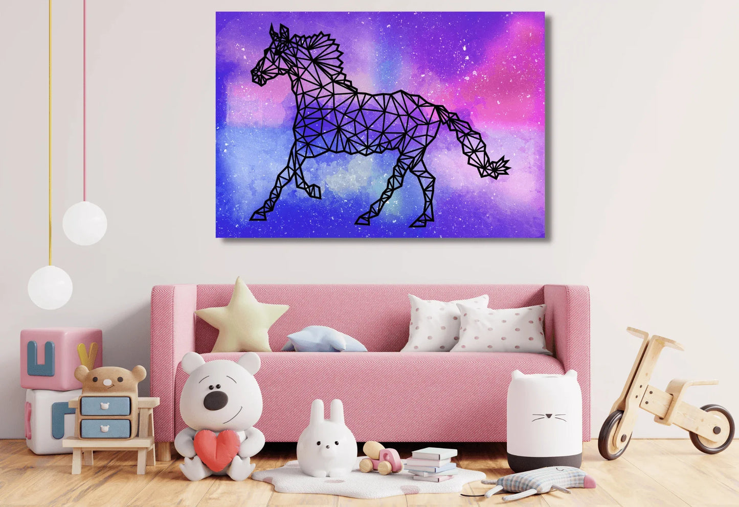 Geometric Space Unicorn Print