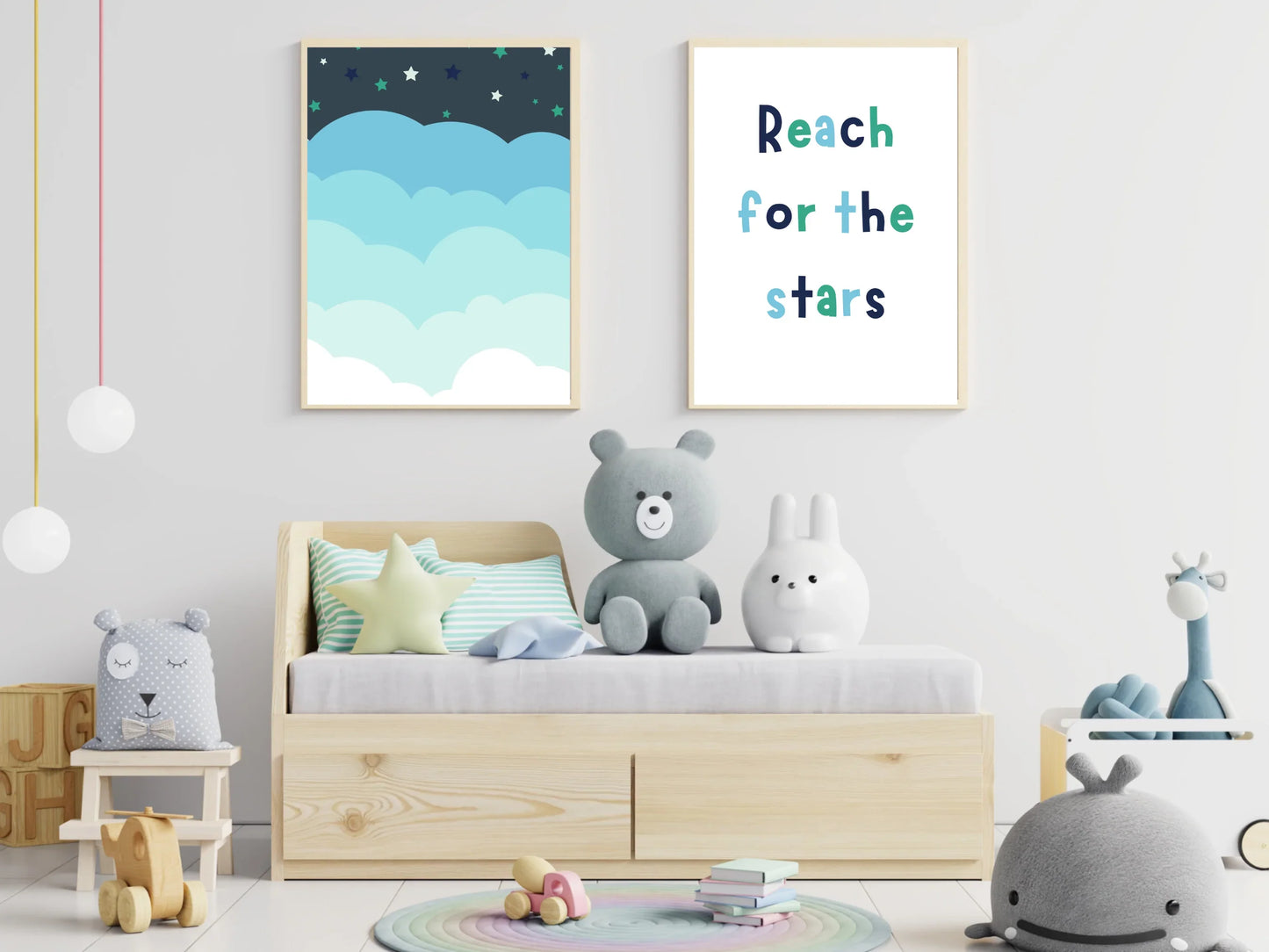 Night Sky Cloud Nursery Print