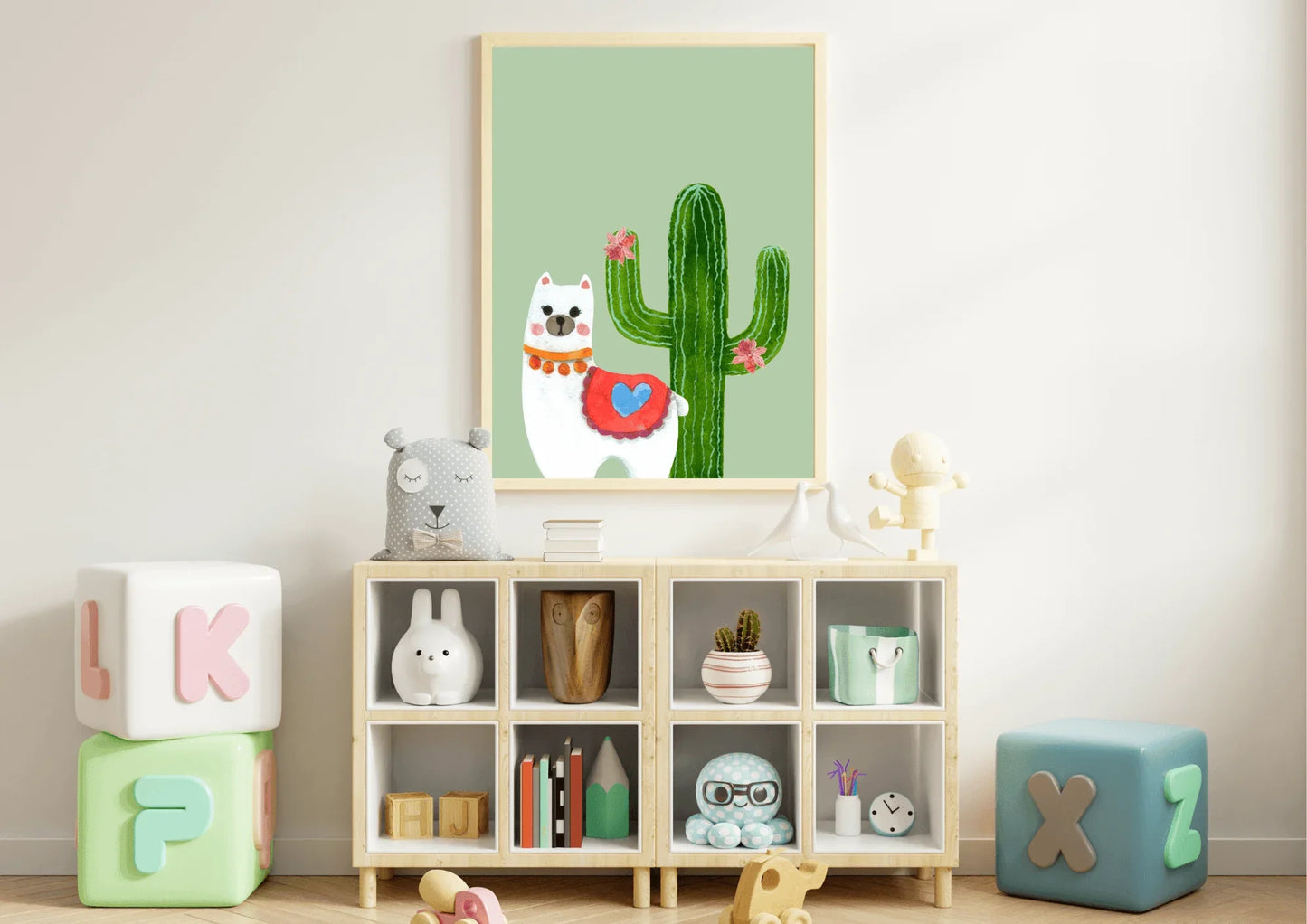 Mexican-themed Llama Nursery Print