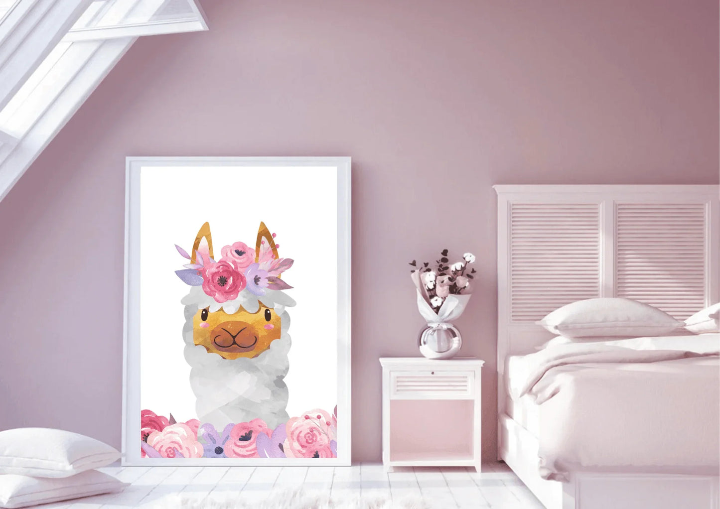 Boho Baby Llama Nursery Art - Little Jelly Bean Art
