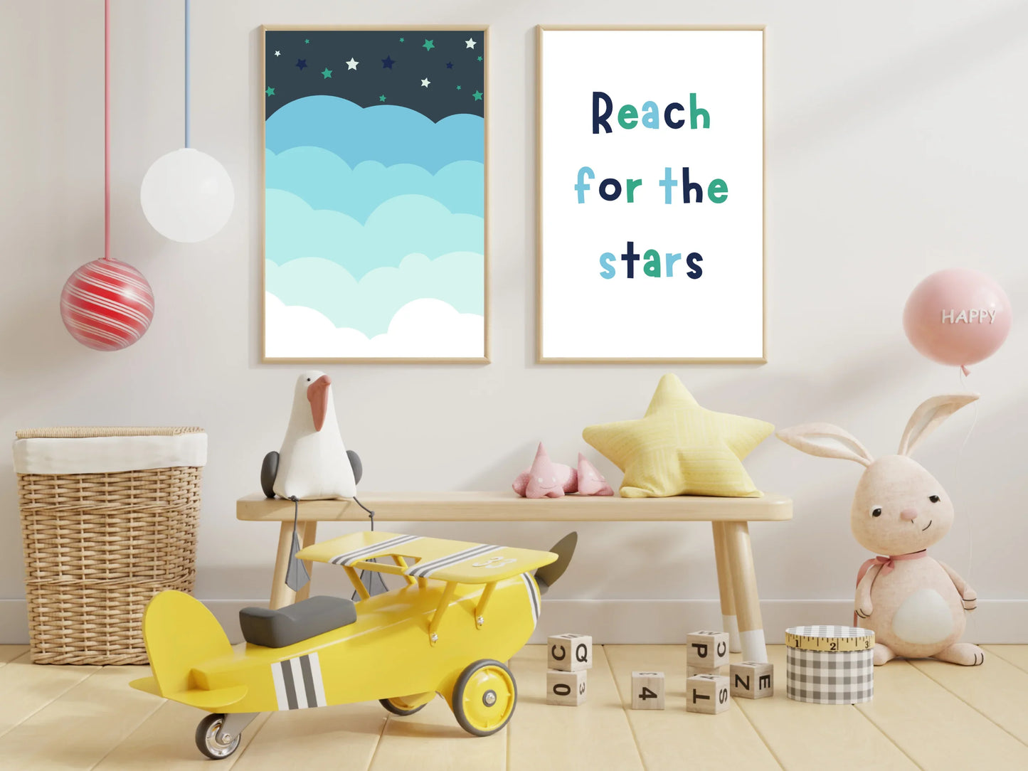 Night Sky Cloud Nursery Print