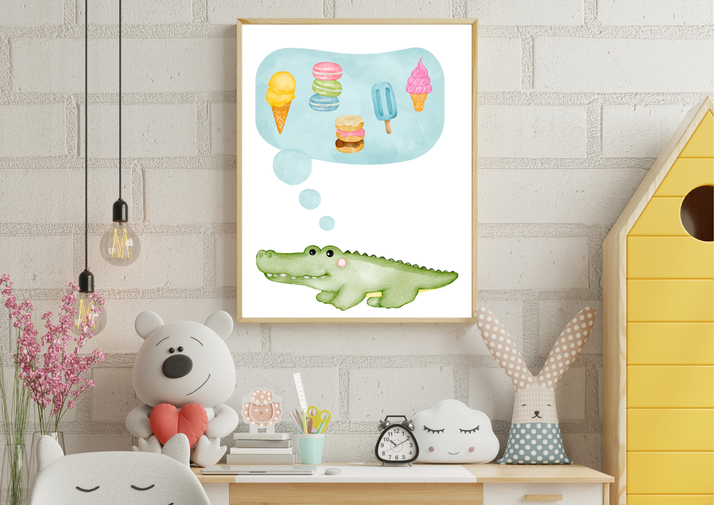 Gender Neutral Crocodile Nursery Print