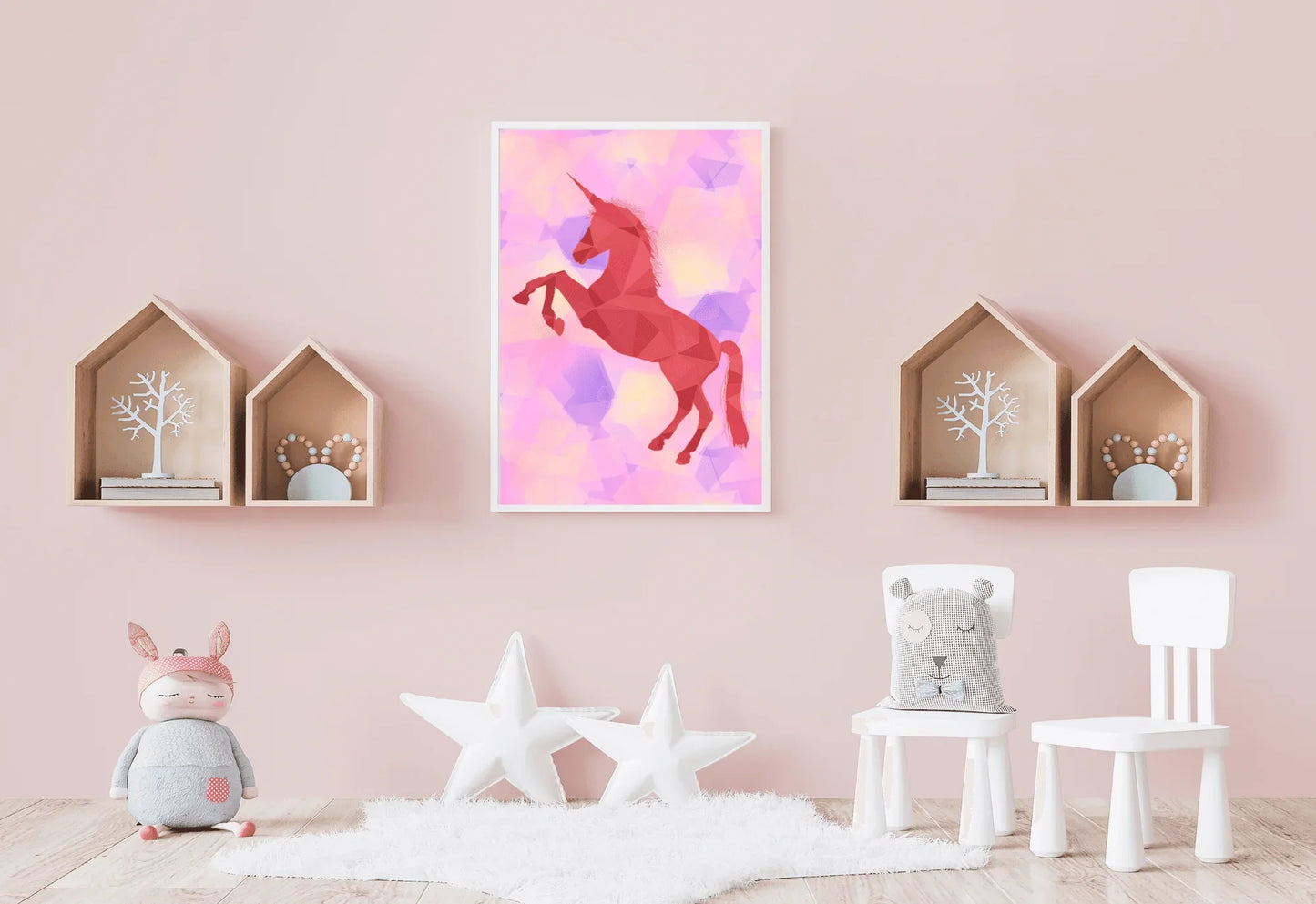 Geometric unicorn nursery art