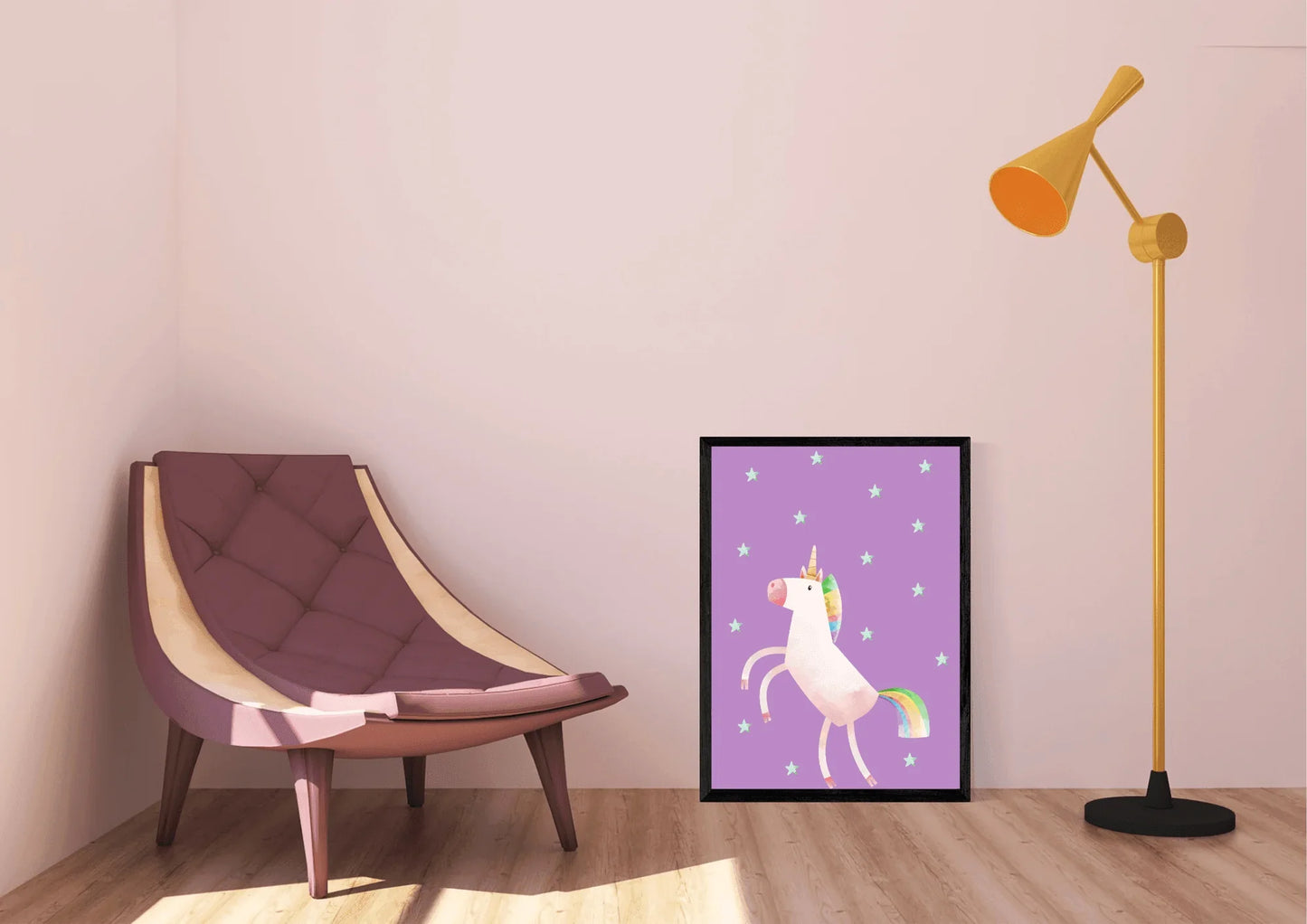 purple unicorn nursery print
