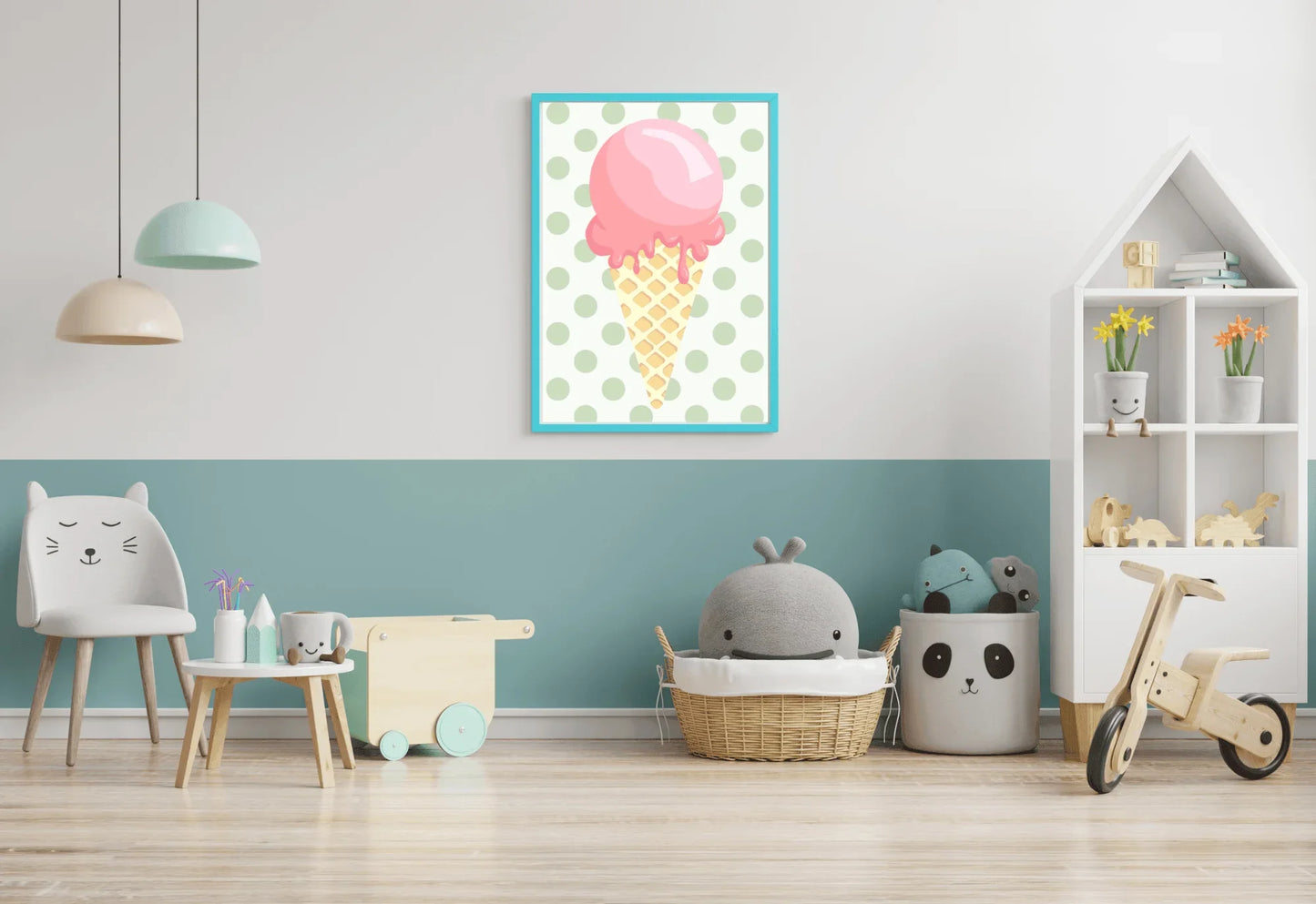 Ice Cream Cone Nursery Print