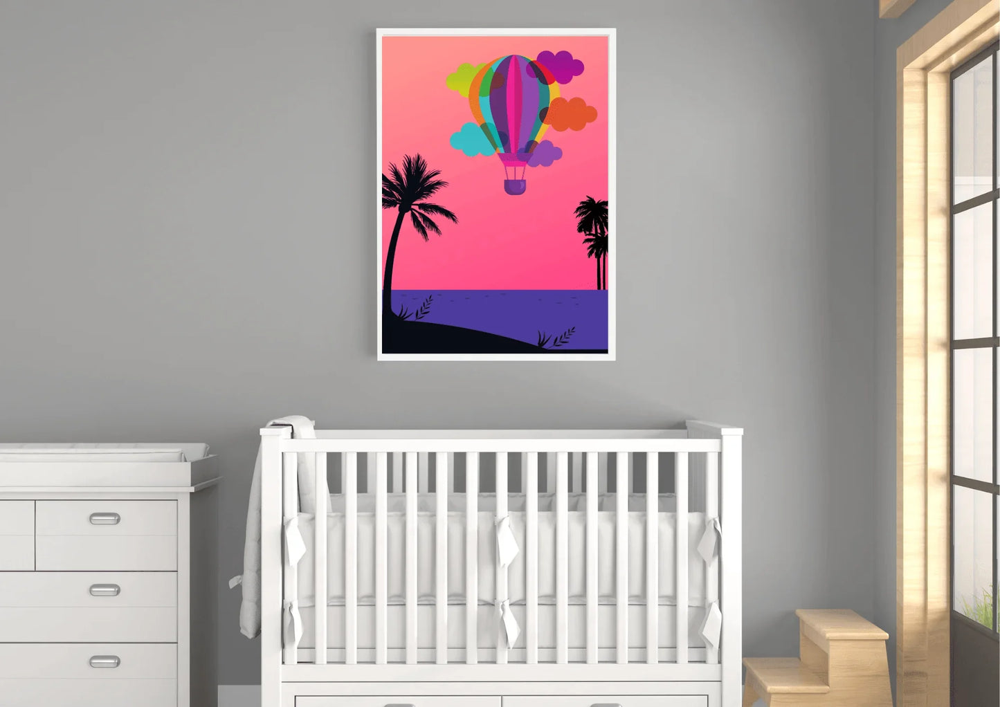 Hot air balloon nursery print