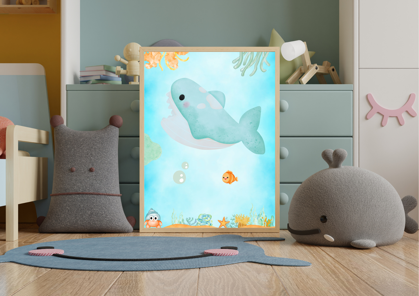 Shark nursery print
