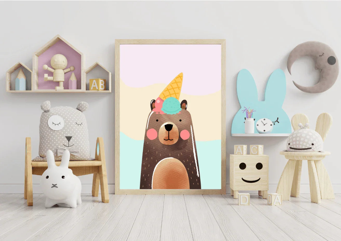 cute bear nursery art